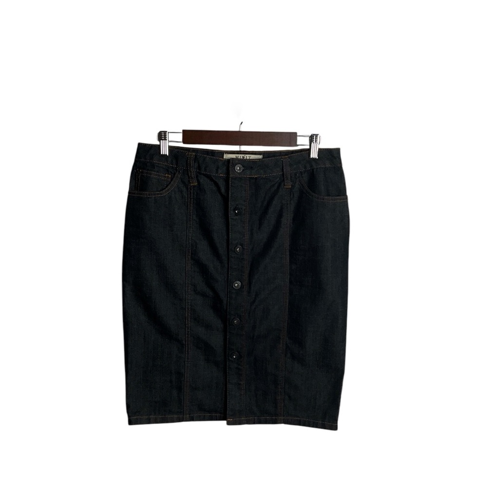 Mix It Dark Denim Button Front Pencil Skirt Size‎ 6